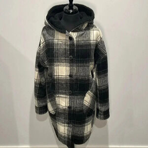 *NWOT* RD Style Conscious |  Long Hooded Button Up Shacket